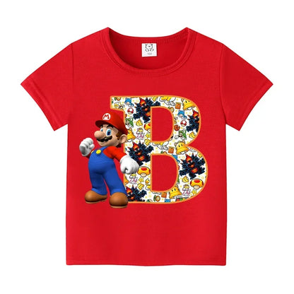 Barn T-shirt 100% Bomull – Tecknat Tryck Kortärm Unisex Casual Storlek 100–160cm