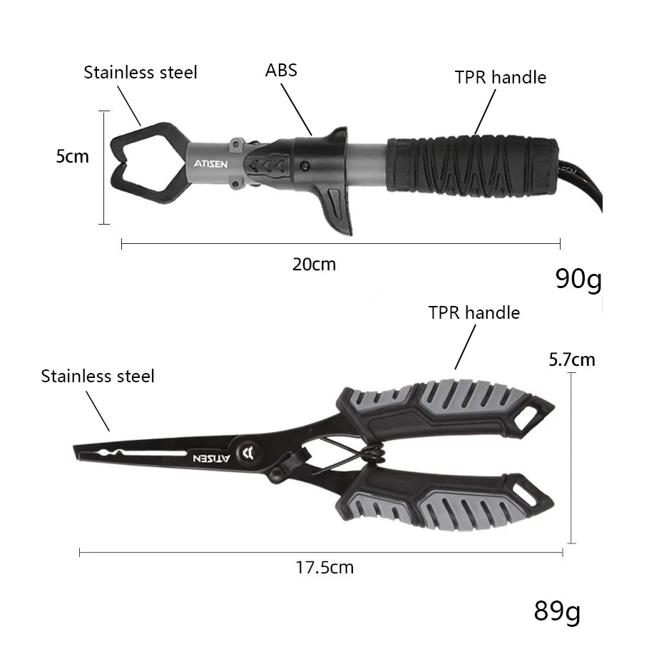 Fishing Pliers + Small Fish Grips ABS Multifunctional Tool Outdoor Portable Lure Pliers