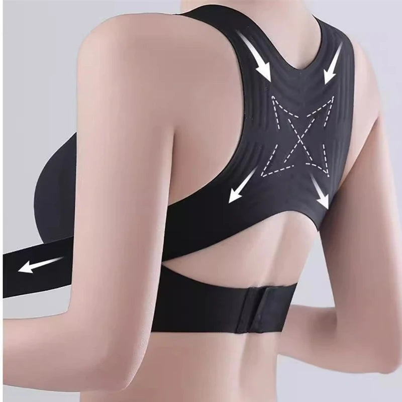 S-XXL High-quality Seamless Women's Fitness Bra Without Wires, Small Breast Push-up, Back-shaping, Corrective Yoga Sports Bra
