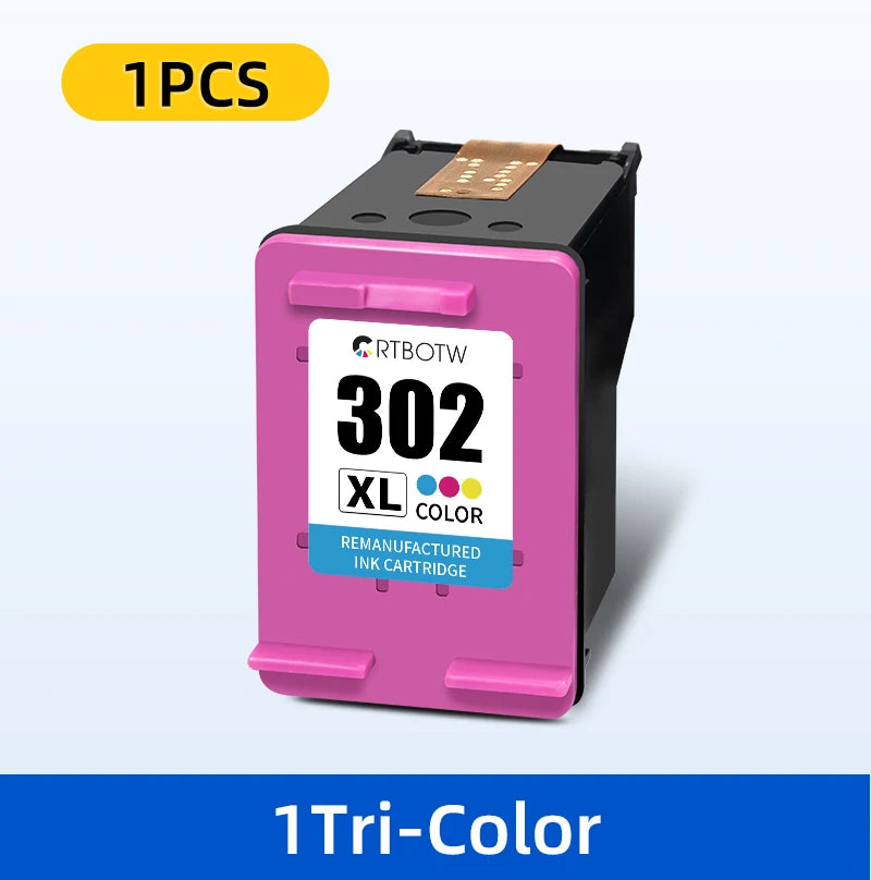 CRTBOTW 302XL Bleckpatron Ersättning för HP 302XL 302 Deskjet 1110 2130 1112 3630 Officejet 3830 3831 3833 Skrivare Kompatibel