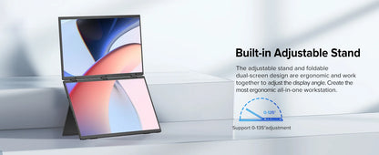 UPERFECT Delta 15.6" Dual Portable Monitor for Laptop Screen Extender 1080P HDR Folding Stacked Triple Travel Computer Display