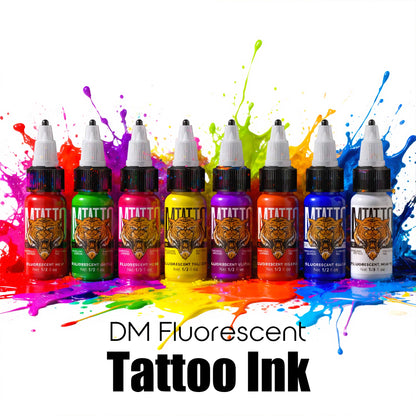 DM Fluorescent Tattoo Ink 15ml 1/8PCS Color Professional Beauty Paints Natural Plant Extract Pigment Body Painting Tattoo Ink