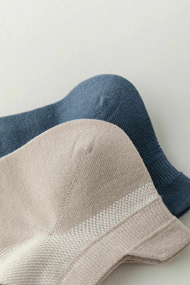 High Quality 5Pairs/Lot Men's Bamboo Fiber Socks Hand Link Short Mesh Breathable Ankle Socks Summer Male Socks