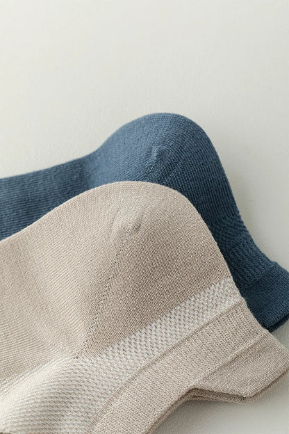 High Quality 5Pairs/Lot Men's Bamboo Fiber Socks Hand Link Short Mesh Breathable Ankle Socks Summer Male Socks