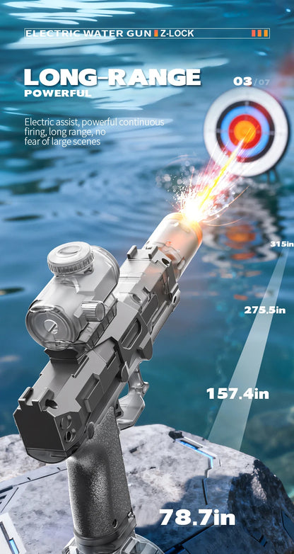 Elektrisk vattenpistol med automatisk sensor och ljus