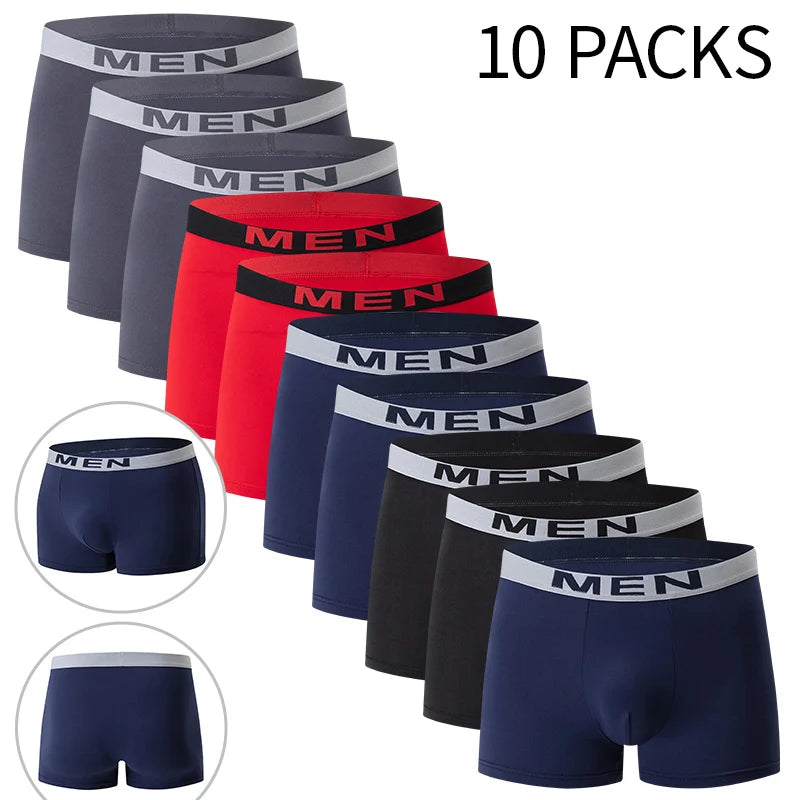 Herr Boxershorts 4/10-pack – Europeisk/US Storlek Trendiga Tryck Plus Size, XS–XXXL