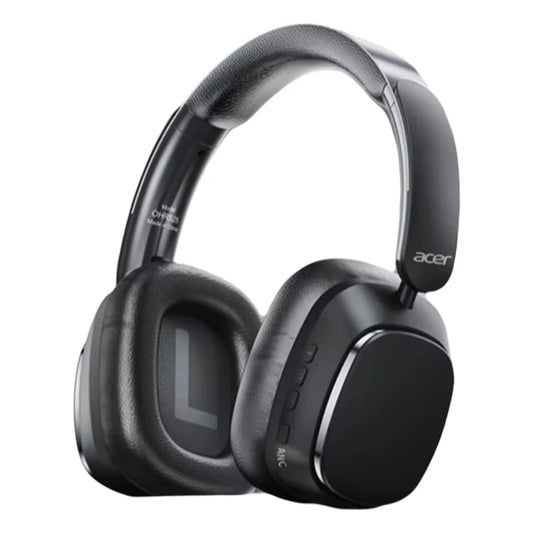 Acer OHR525 Bluetooth Headset ANC – Aktiv Brusreducering -48dB ENC 128h Batteritid 1000mAh USB-C Hopfällbar CE Beige Svart