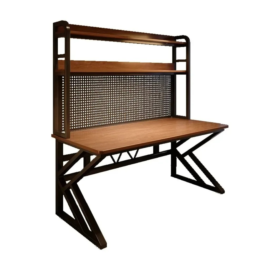 Gaming Desk with Bookshelf and Pegboard Computer Desk with Storage Shelf Home Office Study Desk for Bedroom Small Space