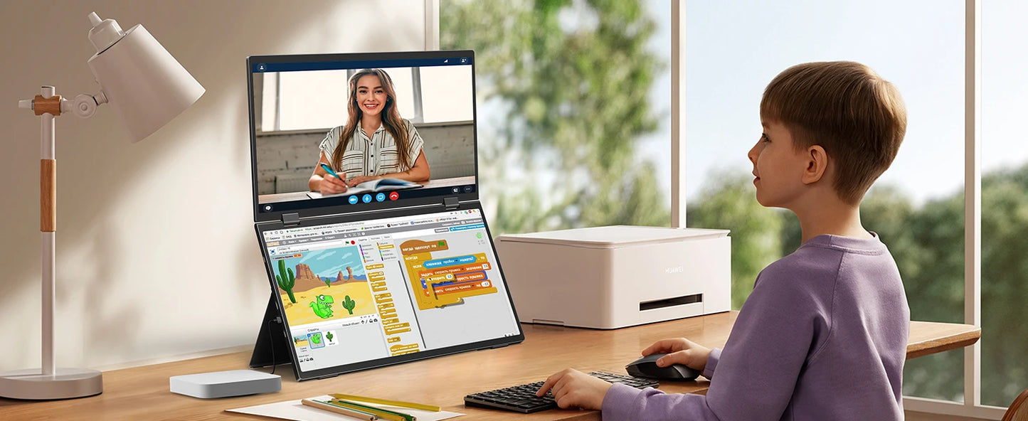 UPERFECT Delta 15.6" Dual Portable Monitor for Laptop Screen Extender 1080P HDR Folding Stacked Triple Travel Computer Display