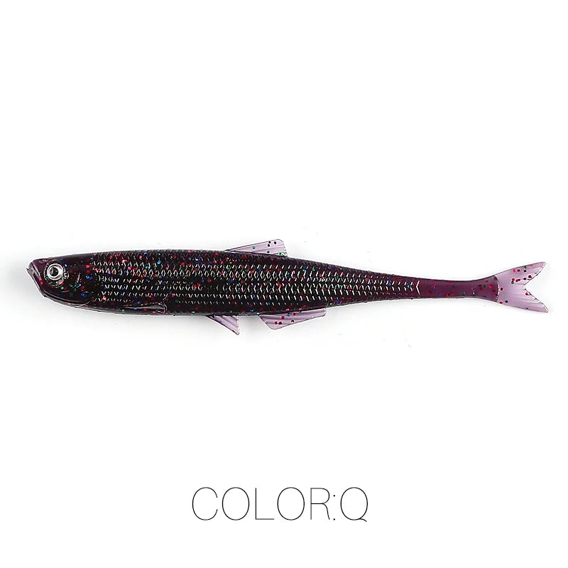 NEW Supercontinent leanness ShadTeez 60mm/80mm Perch Bass Artificia Pike Zander Predator Fishing 3d eyes Soft lure Fishing lures