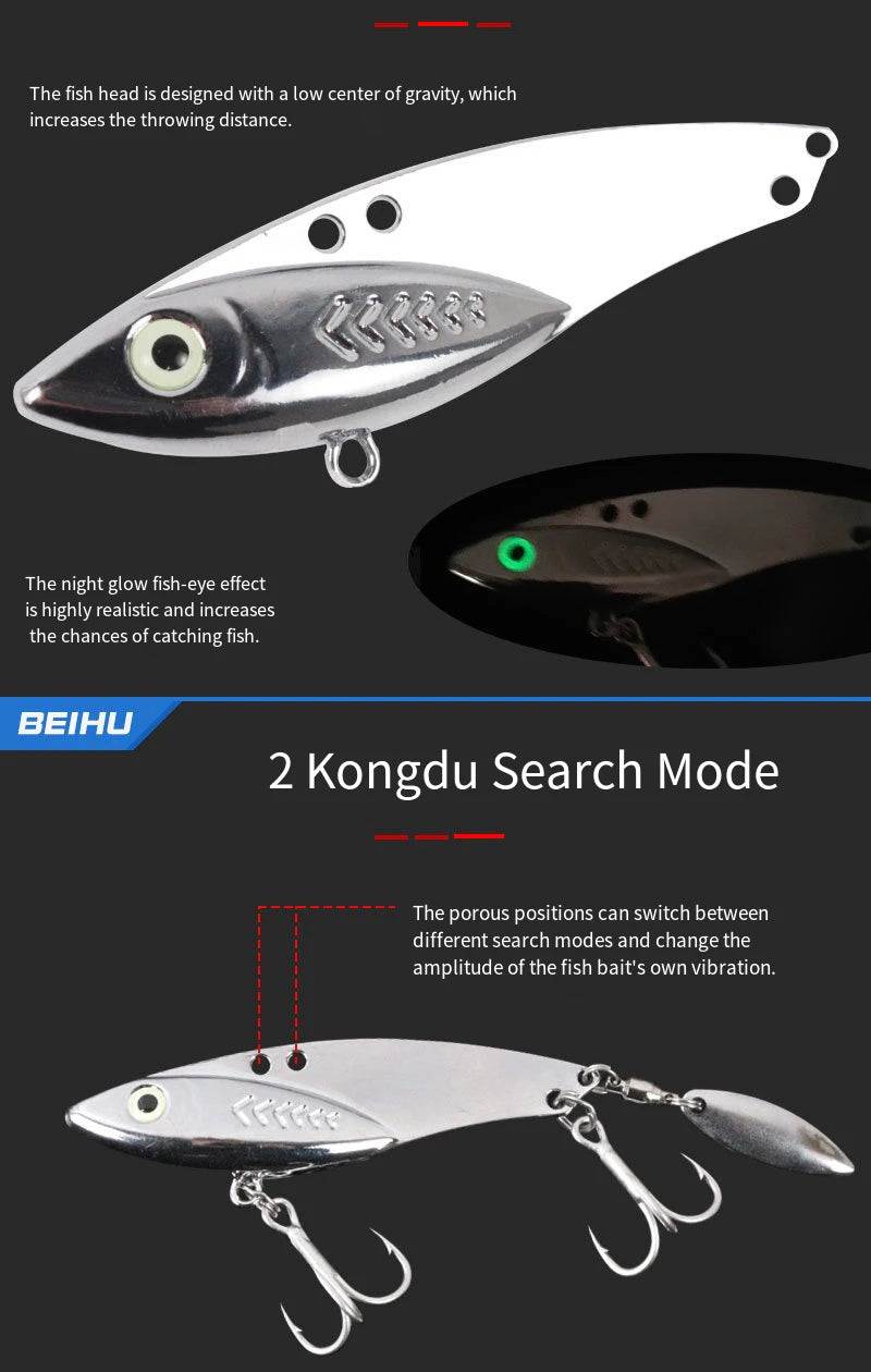Fishing Lure 5g-30g Freshwater Saltwater Long Cast VIB Lure Zinc Alloy Metal Fish VIB Bait