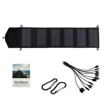High Power 6 Fold Portable Solar Panel 15W Fast Charger USB 5V DC Full Time Mobile Power Supply