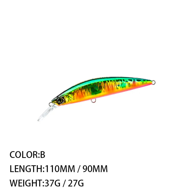Freshwater Bait Mino 90MM110MM Ultra-long Cast Utra-long Bait Sinking Weight 27g37g Perch Bait Trolling Bait Fishing Tackle