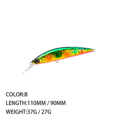 Freshwater Bait Mino 90MM110MM Ultra-long Cast Utra-long Bait Sinking Weight 27g37g Perch Bait Trolling Bait Fishing Tackle