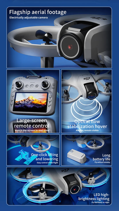 GT3 MAX Mini Drone 5G 8K GPS HD Aerial Photography Dual Cameras Quadcopter with Dynamic Lighting Optical Flow UAV Toys Gifts