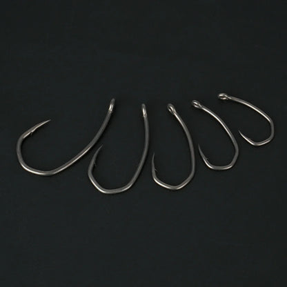 Hirisi 8041 50Pcs PTFE Coated Fish Hook High Carbon Stainless Steel Anti-Rust Sharp Point Barbed With Eye for Fishing Accessory