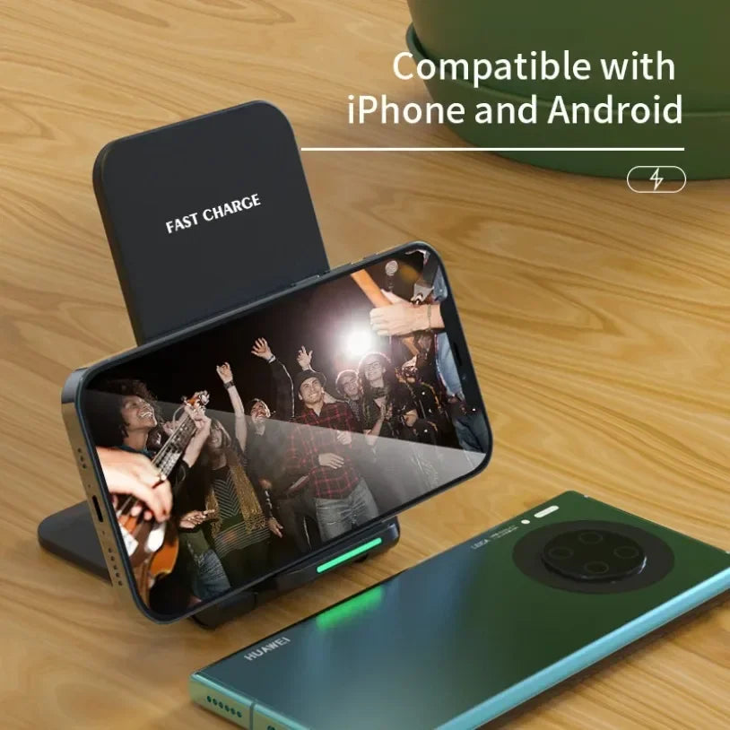 65W Fast Wireless Charger Stand Pad for iPhone 17 16 15 14Pro Samsung Xiaomi Phone Chargers Induction Fast Charging Dock Station