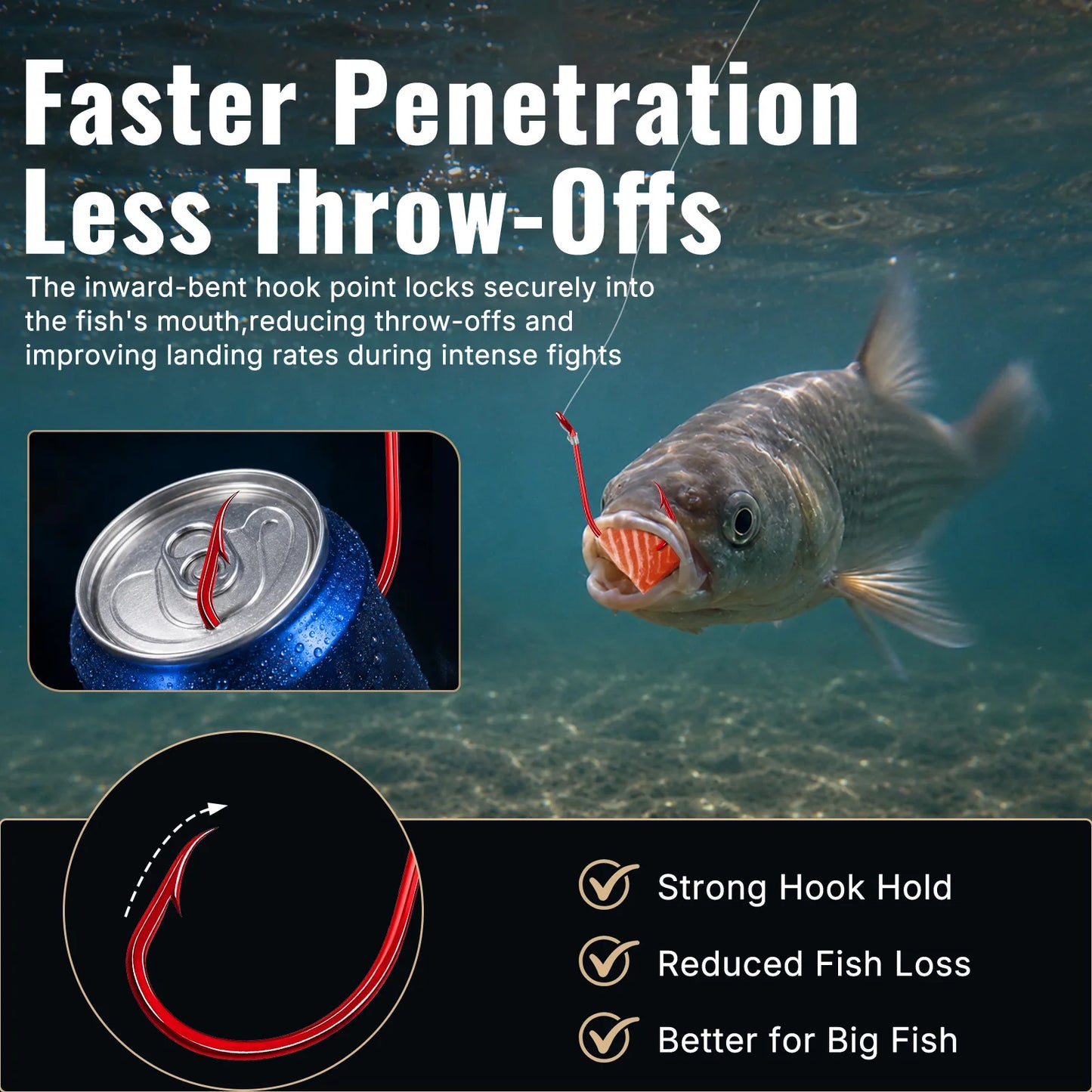 9KM Red Octopus Hook Fishing Extra Strong Versatile Fishing Hook Live Bait Hook for Saltwater