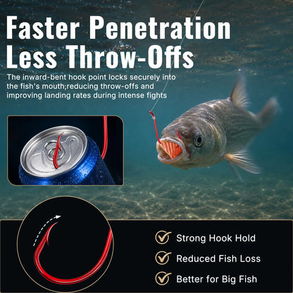 9KM Red Octopus Hook Fishing Extra Strong Versatile Fishing Hook Live Bait Hook for Saltwater