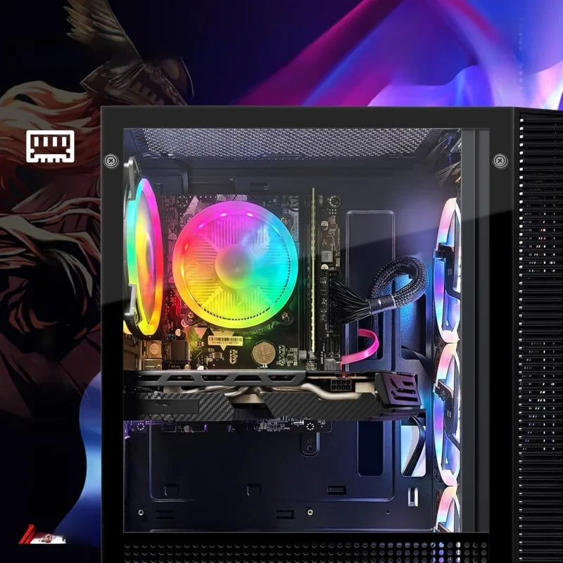 Gaming PC Bundle with 24Inch FHD LED Monitor-  Core i7 up to 3.9G, Radeon RX 590 8G, 32GB RAM, 1TB SSD, 600M WiFi