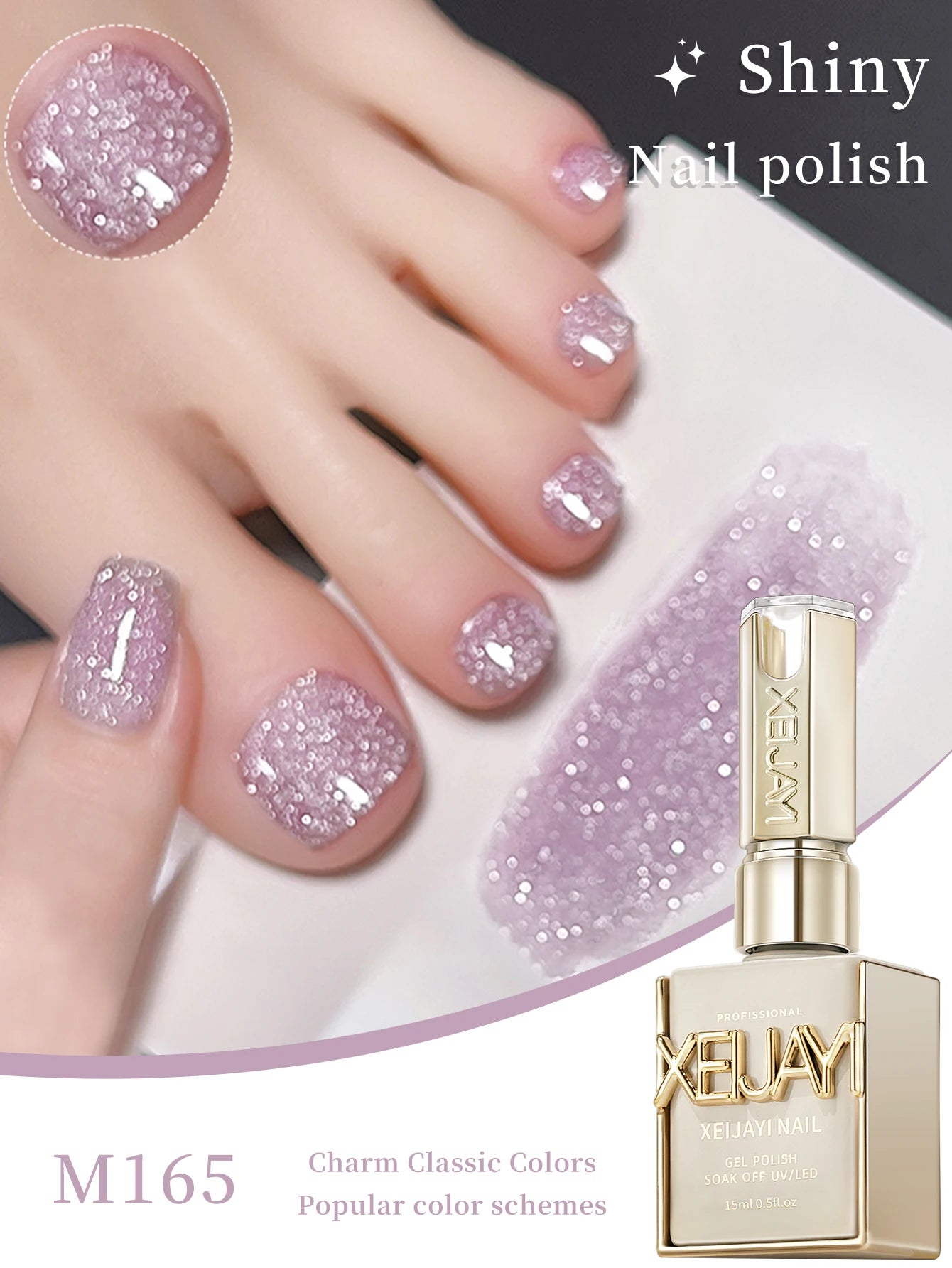 XEIJAYI 1Pc 15ML 13Colors to Choose From Pure Nail Polish Gel Nail Add Semi-Permanent Soak Off UV LED Construction Gel Varnish