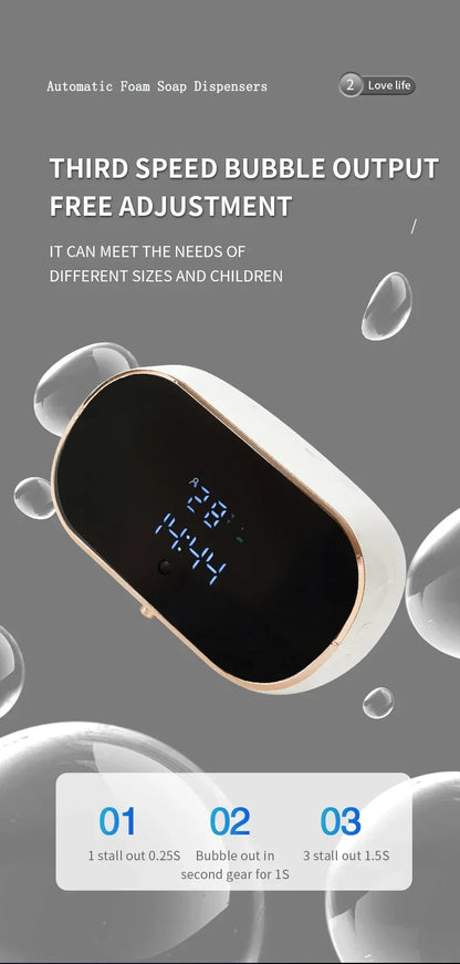 Automatic Foam Soap Dispensers for Bathroom Smart Washing Hand Machine with USB Charging Two Colors with ABS Material