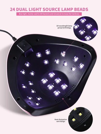 LIMEGIRL Nail UV Dryer Machine Professional 24 LED UV Manicure Lamp Home Use Nail Lamp For Drying Polish Varnish With USB Cable
