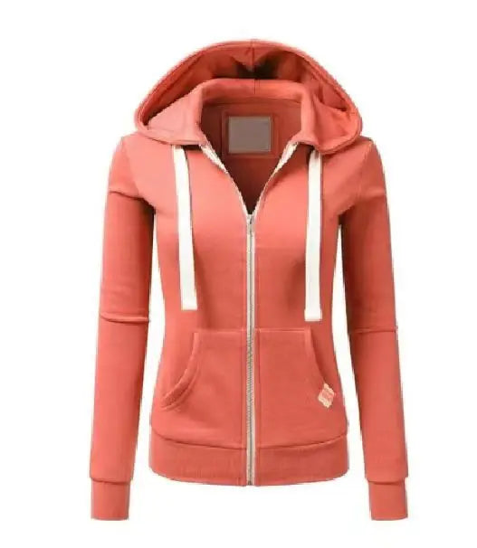 Autumn and Winter Hooded Sweatshirt for Women's Casual Streetwear, Zipper Sports Shirt, Long Sleeved Jacket, Hoodie Top, Hooded