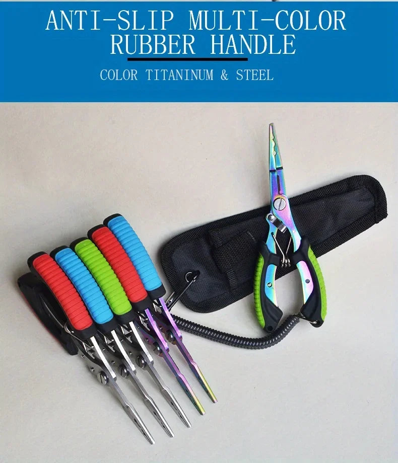 Stainless Steel Color Titanium Eagle Beak Fish Control Pliers for Hook and Hook Removal, Multifunctional Fishing Pliers