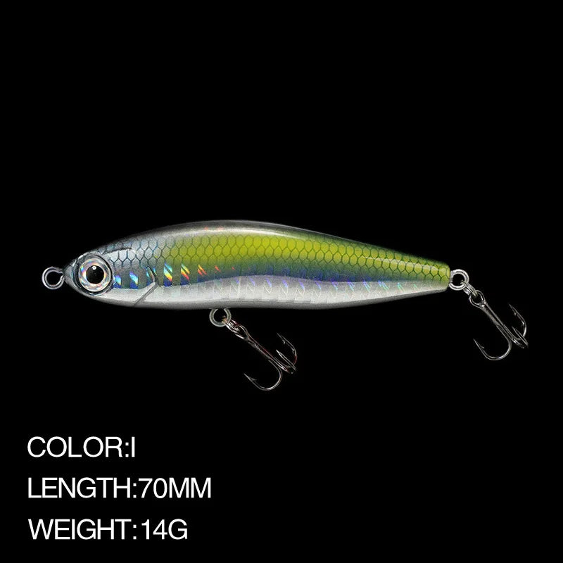 Pencil Warped Mouth Fish Sea Bass Bait Fake Bait 14G70MM Sinking Fishing Accessories Swimming Bait 3D Fish Eye