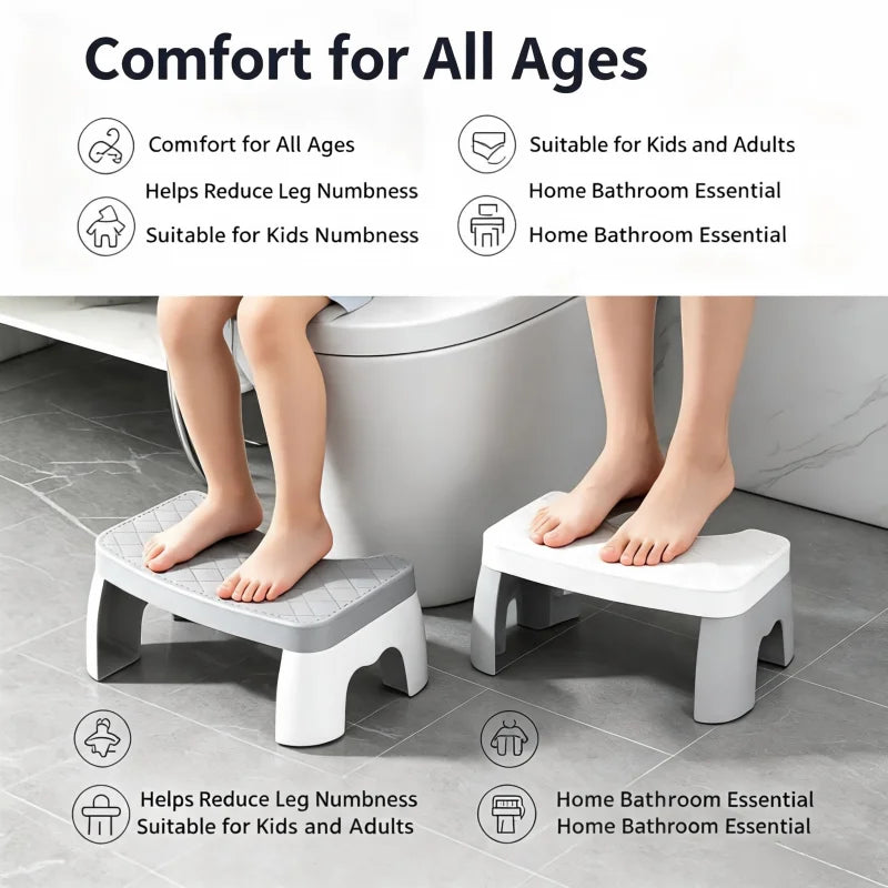 Anti-slip Waterproof Toilet Foot Stool Ergonomic Raised Footrest Stable Frame Household Washroom Auxiliary Tool