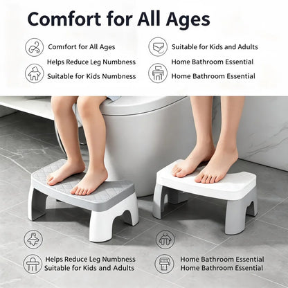 Anti-slip Waterproof Toilet Foot Stool Ergonomic Raised Footrest Stable Frame Household Washroom Auxiliary Tool