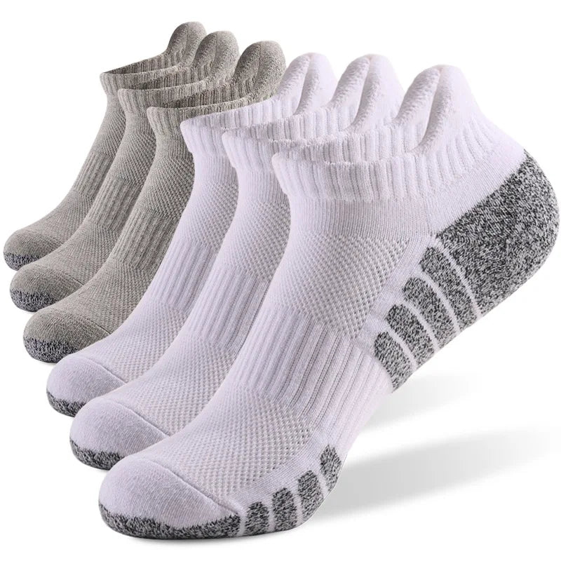 6pairs thickened towel bottom running socks mesh boat socks non-slip breathable sports socks Low cut Men's socks Women's socks