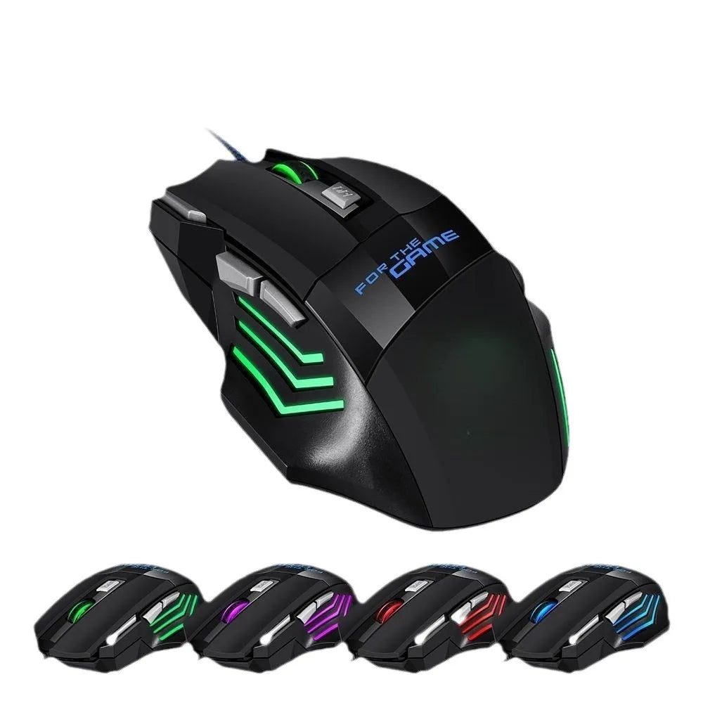 RGB Backlit Wired Gaming Mouse 7-Buttons USB 2400DPI Adjustable Ergonomic Computer Optical Sensor Mouse For PC Computer Laptop