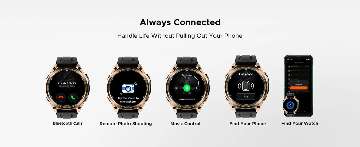 DOOGEE Anywise W1 AI Smart Watch GPS 1.43" AMOLED Display 24Hrs Health Monitoring 5ATM Water Resistance Waterproof Sport Watch