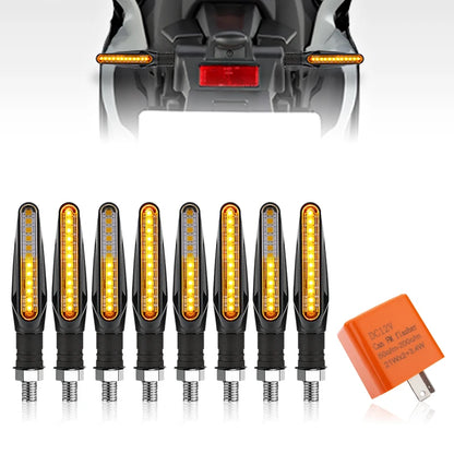 2 st LED-blinkers för motorcykel med flytande ljus, 12 LED