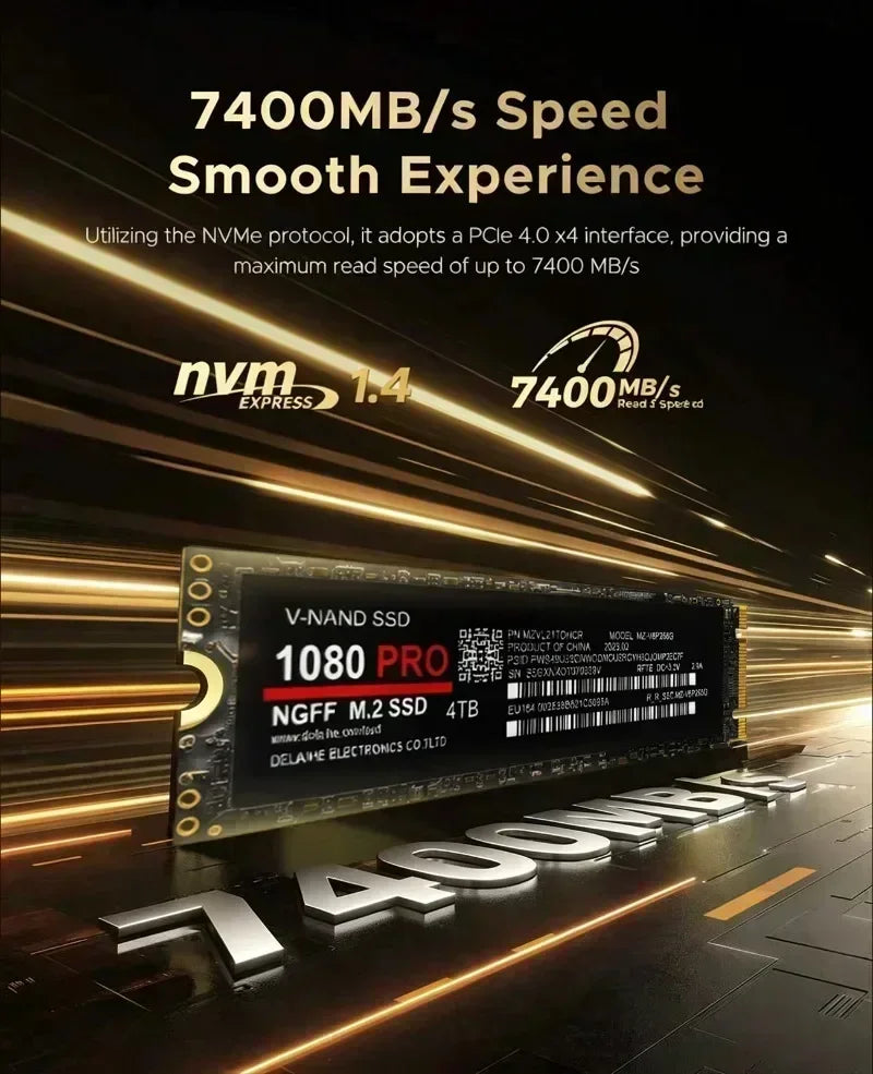 Original 1080PRO M.2 NVMe SSD 1TB 2TB NGFF Internal Solid State Drive High Speed Hard Disk for Gaming Laptop Desktop Notebook