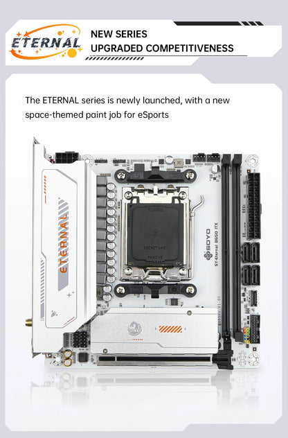 SOYO Motherboard AMD B650ITX Ryzen AM5 DDR5 Supports CPU 7000 8000 9000 Processors Pcie5.0x16 Pcie4.0x4 M.2 ARGB WIFI6