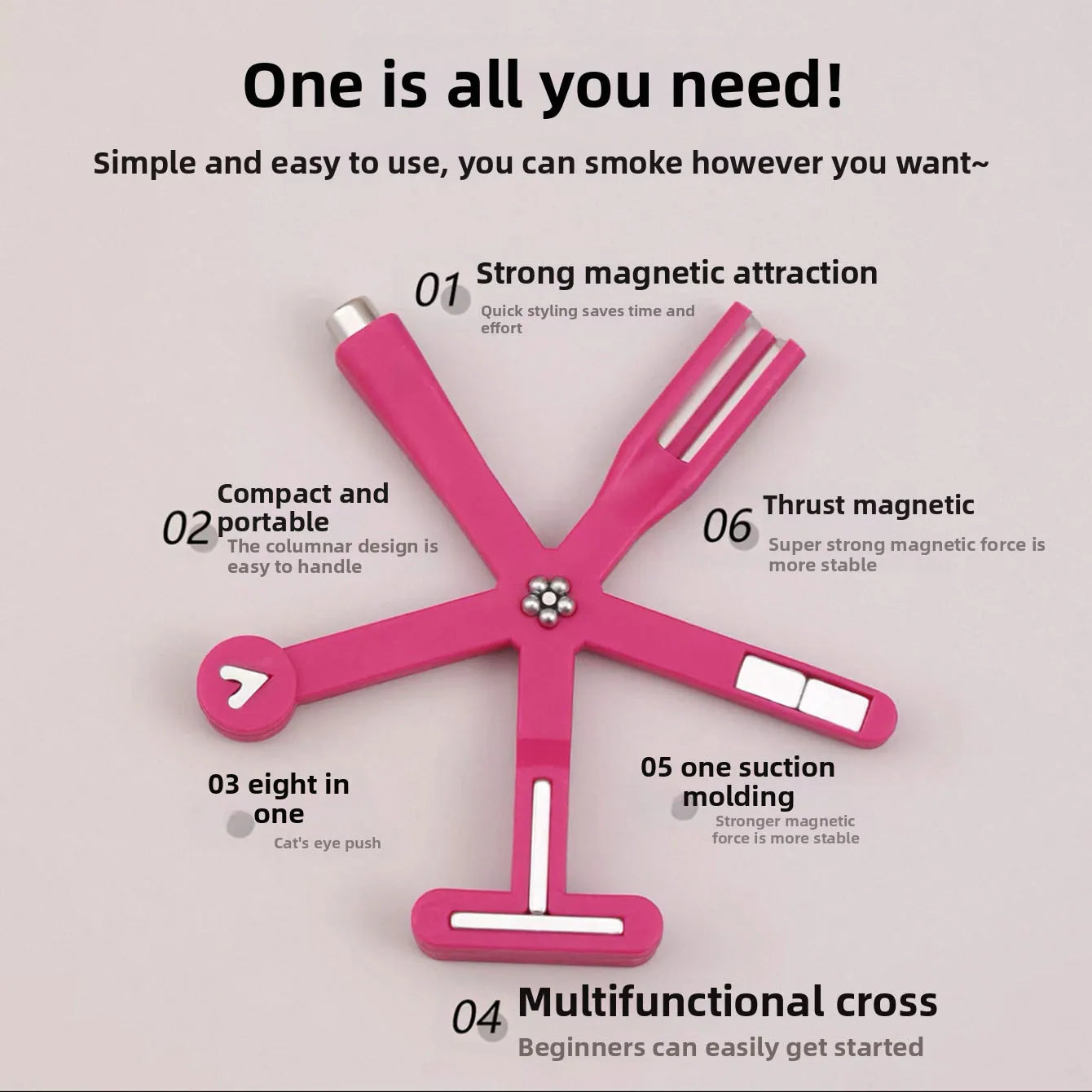 New 8in1 Nail Magnet Multi Functional For Attracting Glass Beads Cat Eye Nail Polish And Gel Polish
