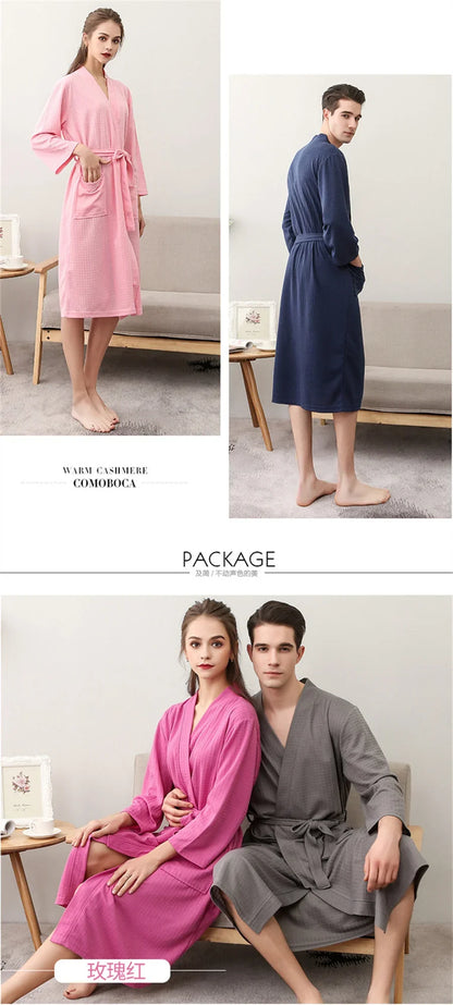 Unisex Kimono Badrock Lång – Lätt Mjuk Sommar & Höst Loungewear, 17 Färger M–3XL