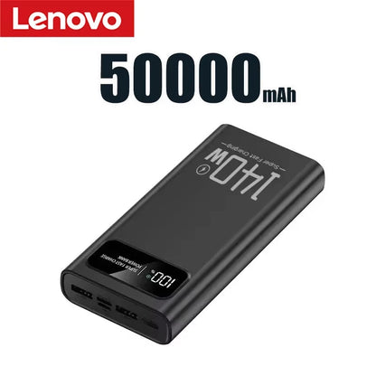 Lenovo 140W Power Bank 200000mAh Large Capacity Super Fast Charging Digital Display For iPhone Samsung Emergency Power Battery