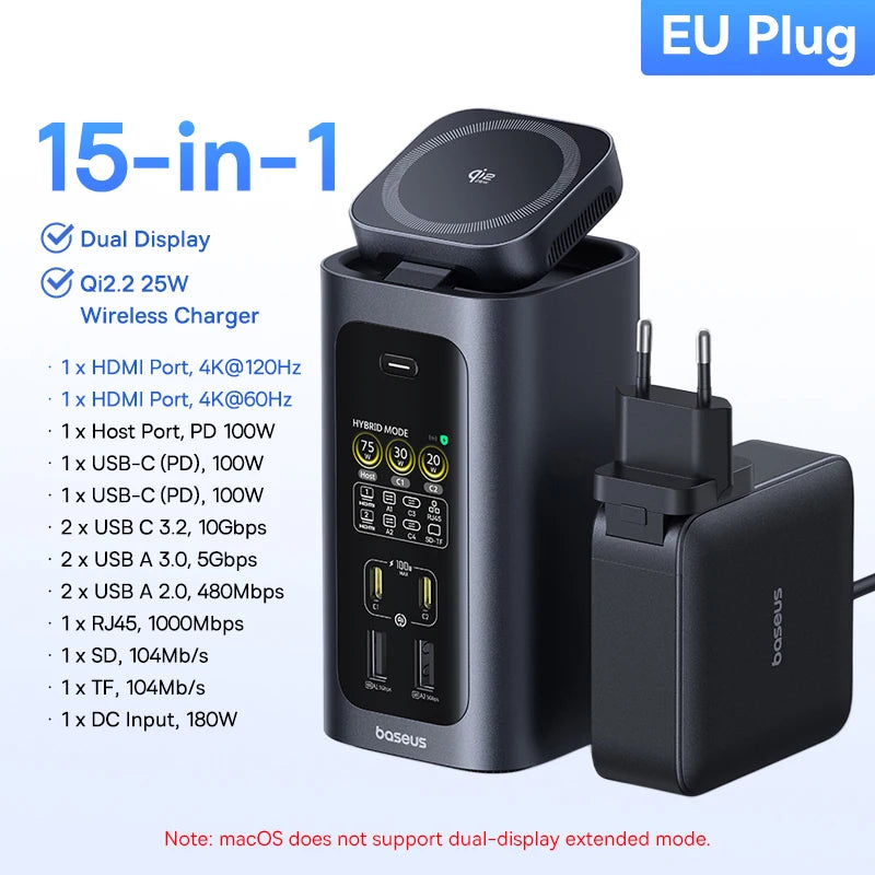 Baseus Spacemate RD1 Pro USB-C-docka – 11/12/15-i-1