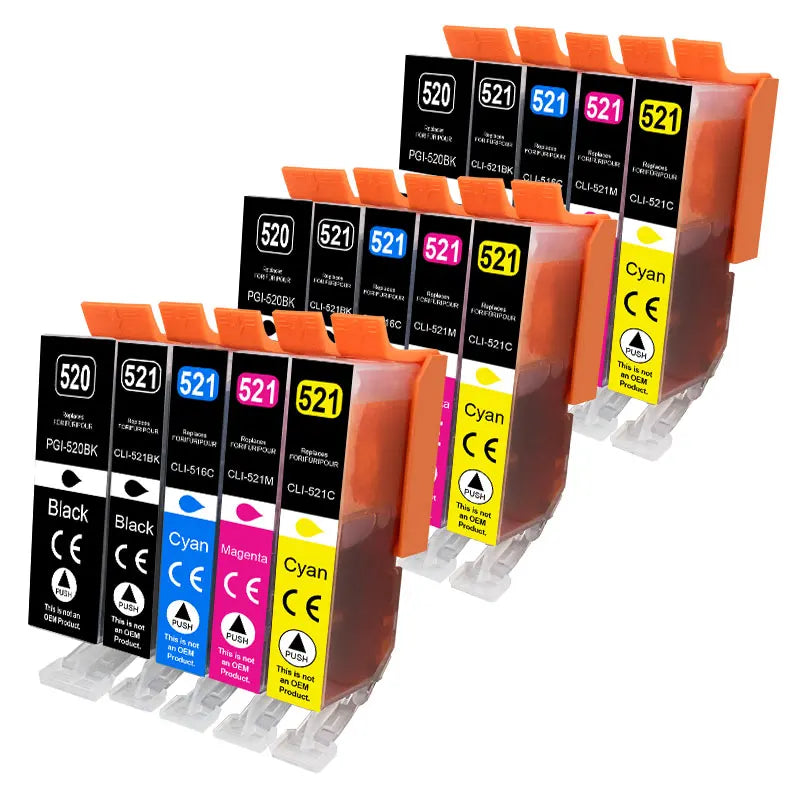 PGI 520XL 521XL Bläckpatroner för Canon PGI 520 CLI 521 Kompatibel PIXMA IP3600 IP4600 IP4700 MP540 MP550 MP560 MP620 Skrivare