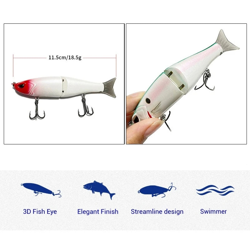 11.5cm 18.5g Balam Glide Bait Swimbait Joint Giant Pike Bass Fishing Lure Hard Bait Catfish Saltwater Lures Leurre De Pêche