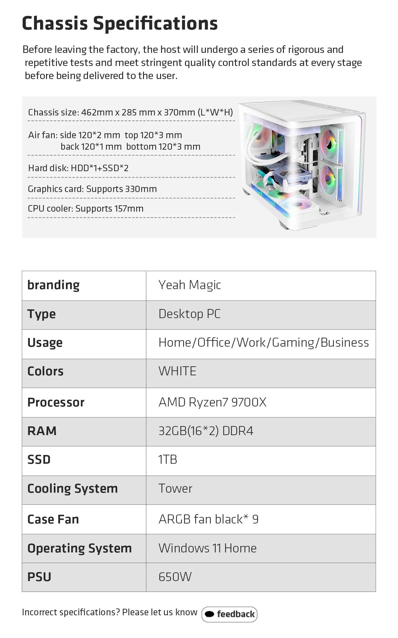 Yeah magic BIFROST PC Case argb*3 M-ATX ITX Sea View Room Side Transparent Desktop Chassis Diy pc game DIY pc case