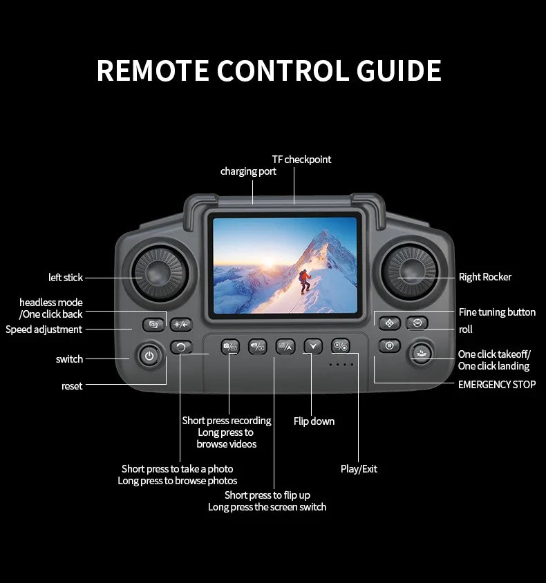 E99 Pro Drone with 8K HD Camera Remote Control Quadcopter Four Axis Aircraft Altitude Hold GPS Flying Toy for Aerial Photography