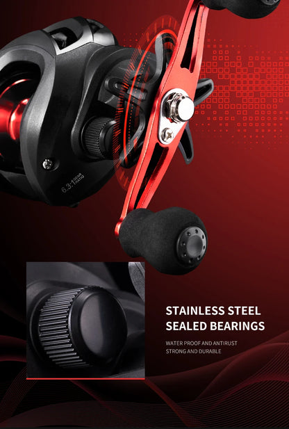 Rooblinos AC Baitcasting Reel Saltwater Freshwater Fishing Reels Max Drag 8KG Light Surf Cast Reel Baitcaster Reels