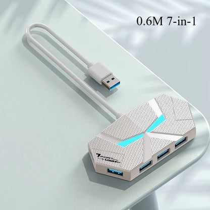 USB 3.0-hubb med 4 eller 7 portar – 0,6 eller 1,2 m