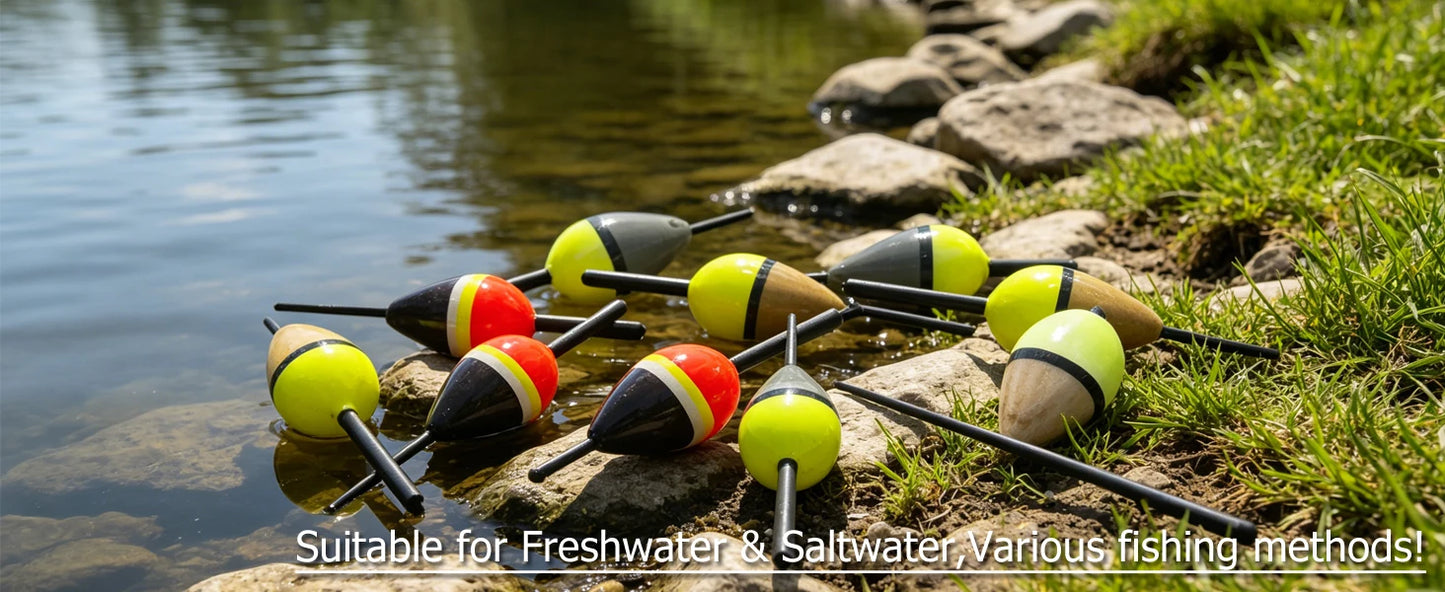 FREE FISHER 10pcs/Lot Lighted Fishing Floats,8cm Bobbers,Collection Cork Buoy Paulownia Wood Floats Plastic Stick Buoyancy 2g