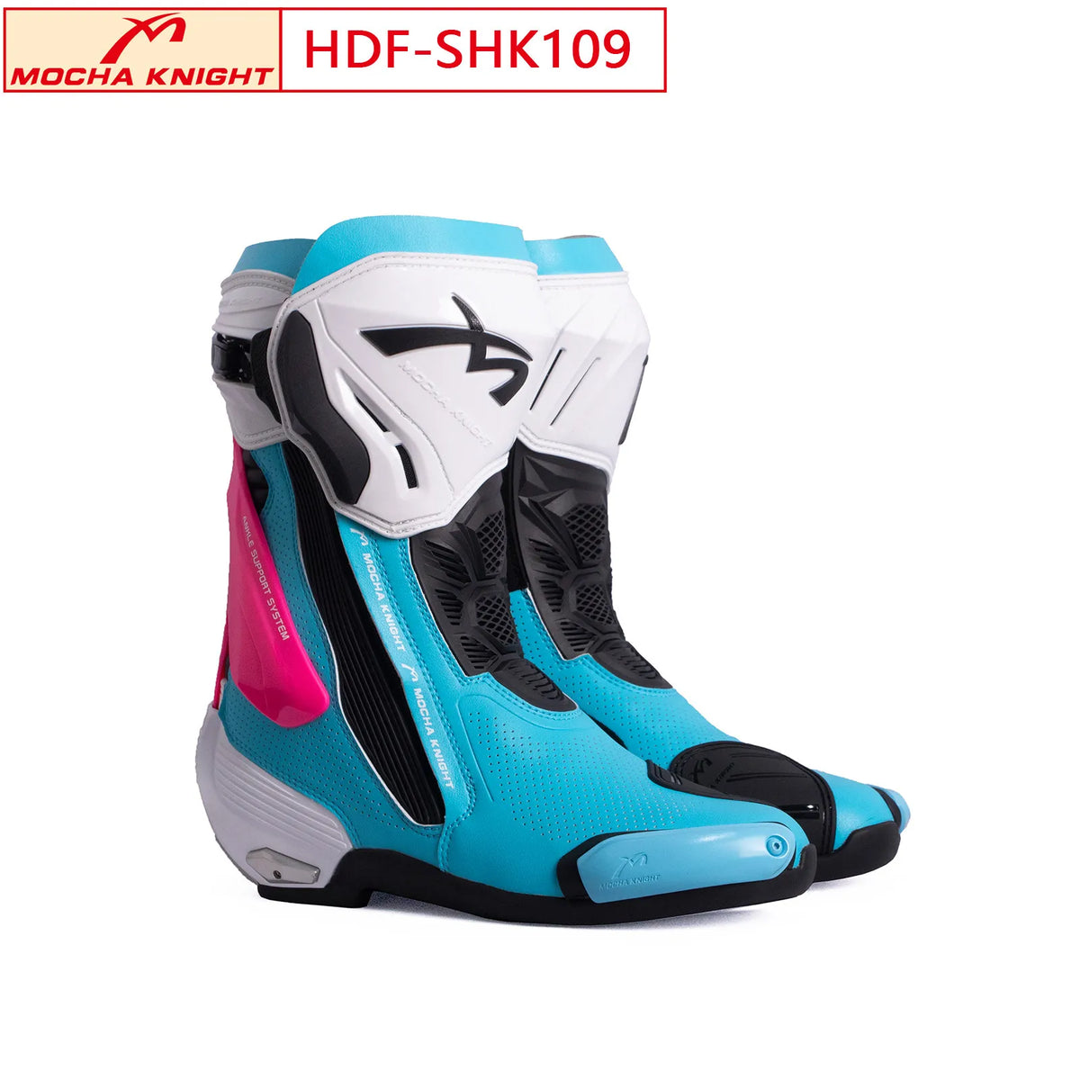 Crossstövlar MOCHA KNIGHT SH109 – perforerade sommarstövlar i läder, unisex 35–46